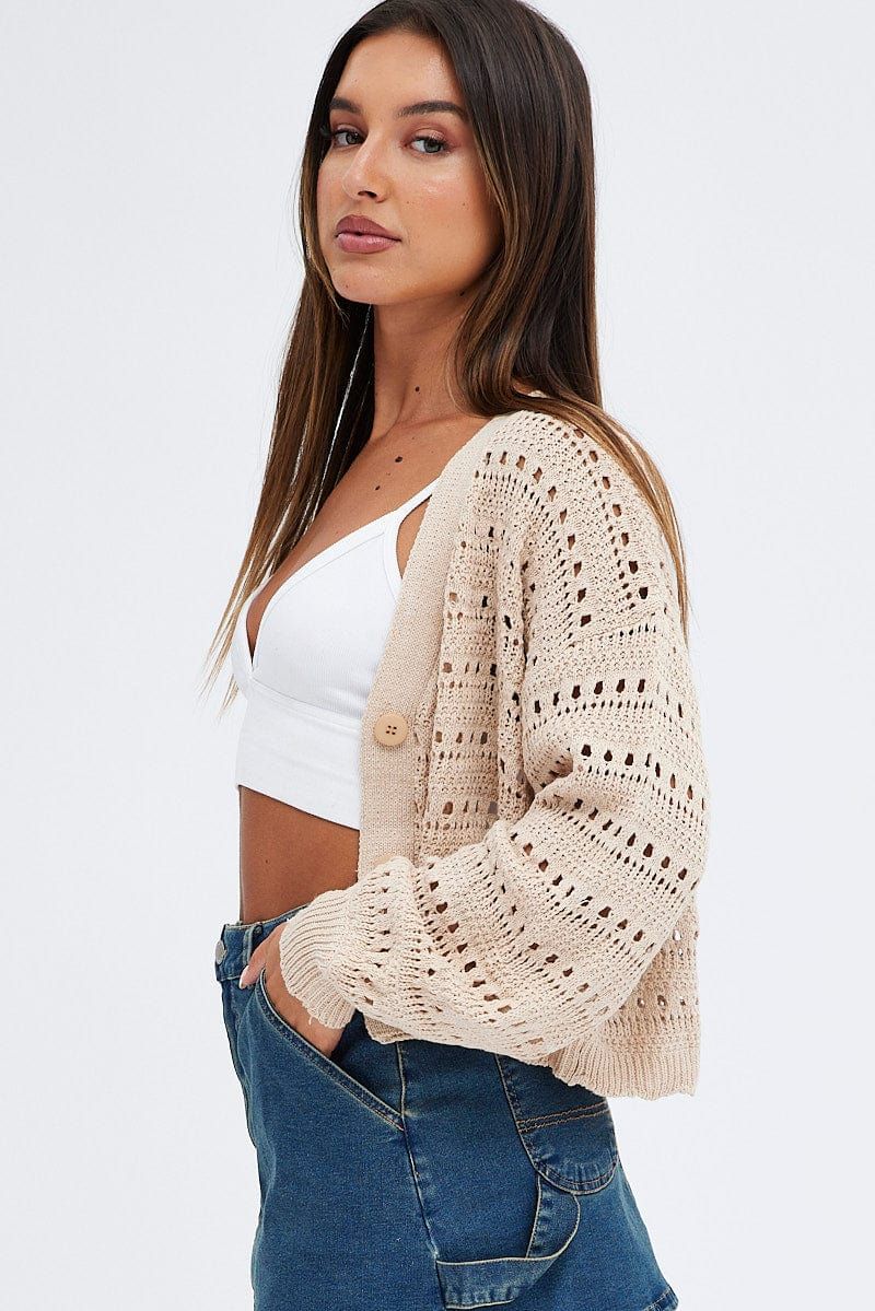 Beige Oversized Cardigan sold by Ally Fashion product image thumbnail 4