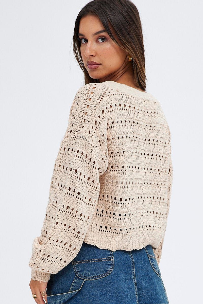 Beige Oversized Cardigan sold by Ally Fashion product image thumbnail 5