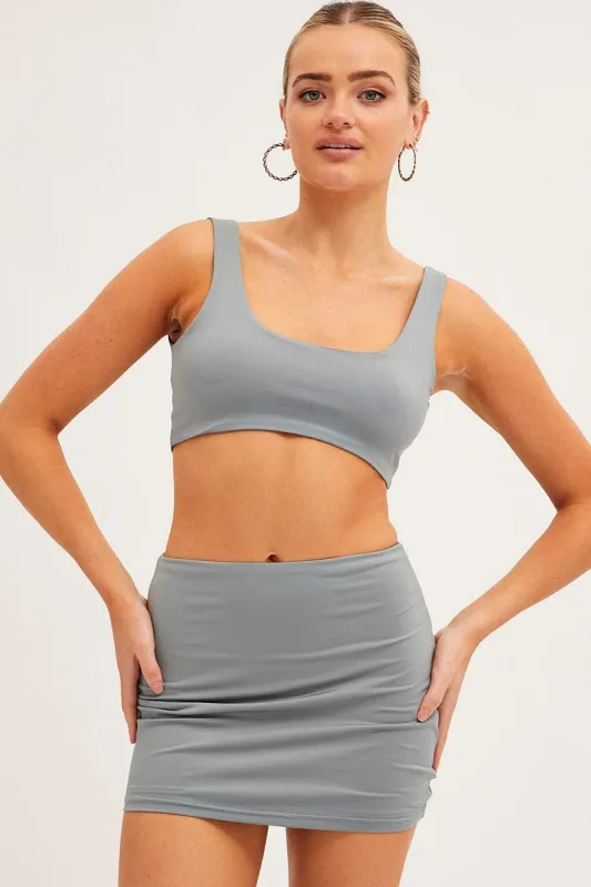 Green Mini Skirt Bodycon Double Layered sold by Ally Fashion