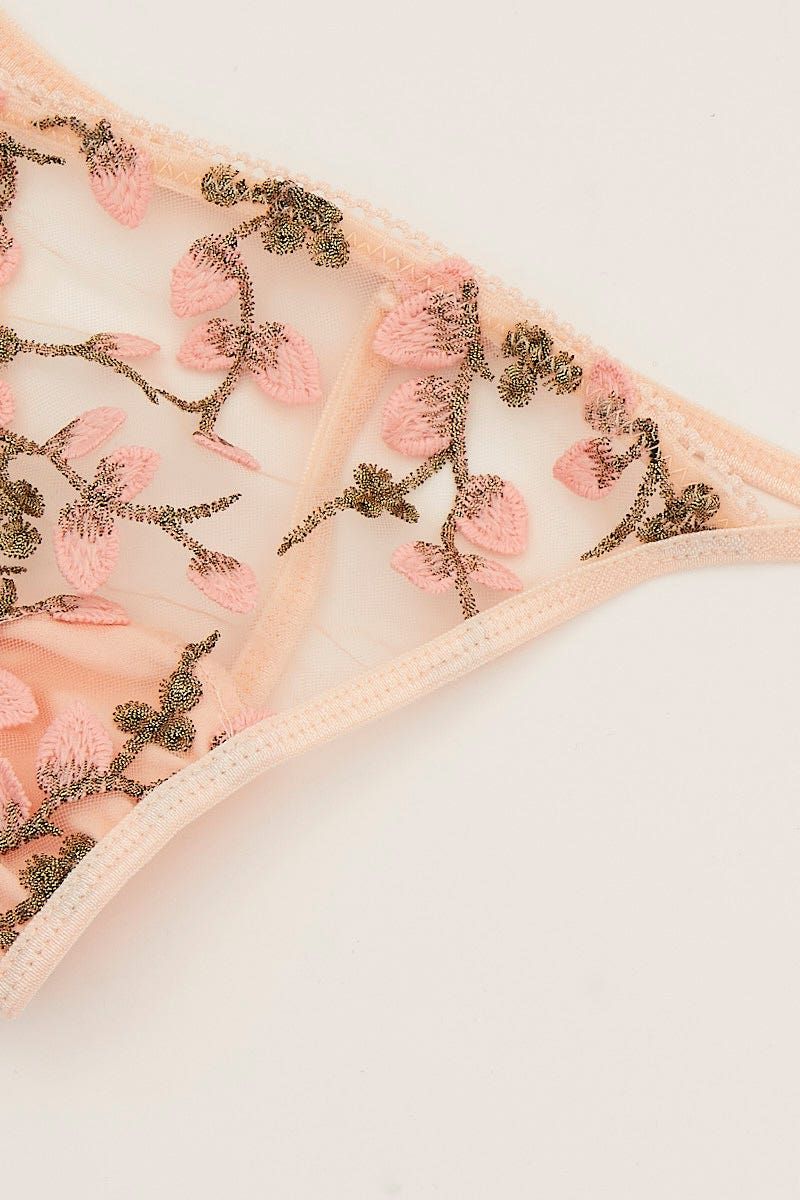 Pink Appliques Mesh Lingerie Set sold by Ally Fashion product image thumbnail 4