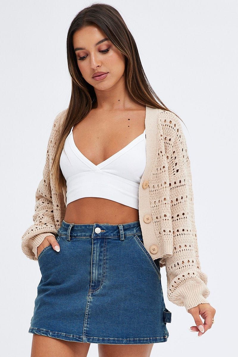 Beige Oversized Cardigan sold by Ally Fashion product image thumbnail 3