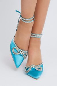 Blue Glimmer Strappy Heeled Sandals sold by Ally Fashion