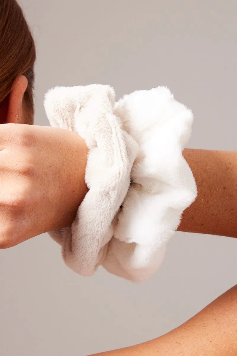 Multi 3 Pack Faux Fur Scrunchies sold by Ally Fashion product image thumbnail 2