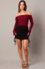 Black Mini Skirt Side Ruched sold by Ally Fashion