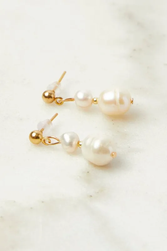 White Faux Pearl Earrings sold by Ally Fashion