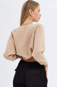 Beige Knit Shrug sold by Ally Fashion