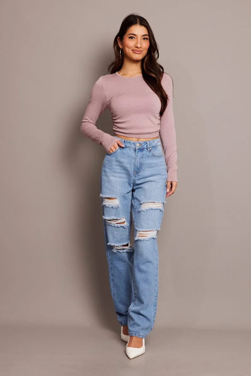 Denim Boyfriend Jean High Rise sold by Ally Fashion product image thumbnail 3