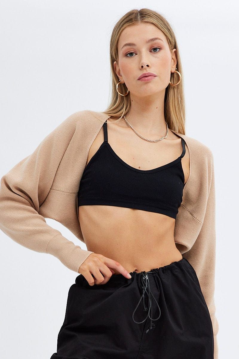 Beige Knit Shrug sold by Ally Fashion product image thumbnail 3
