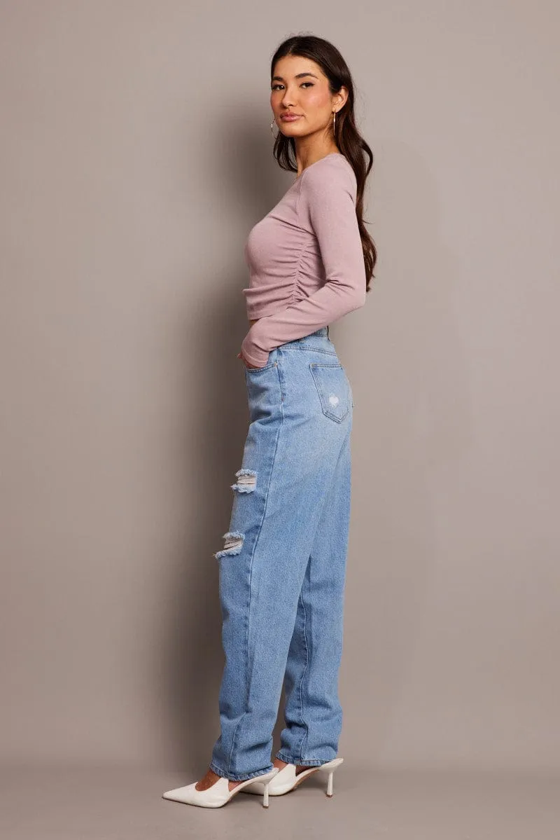 Denim Boyfriend Jean High Rise sold by Ally Fashion product image thumbnail 4