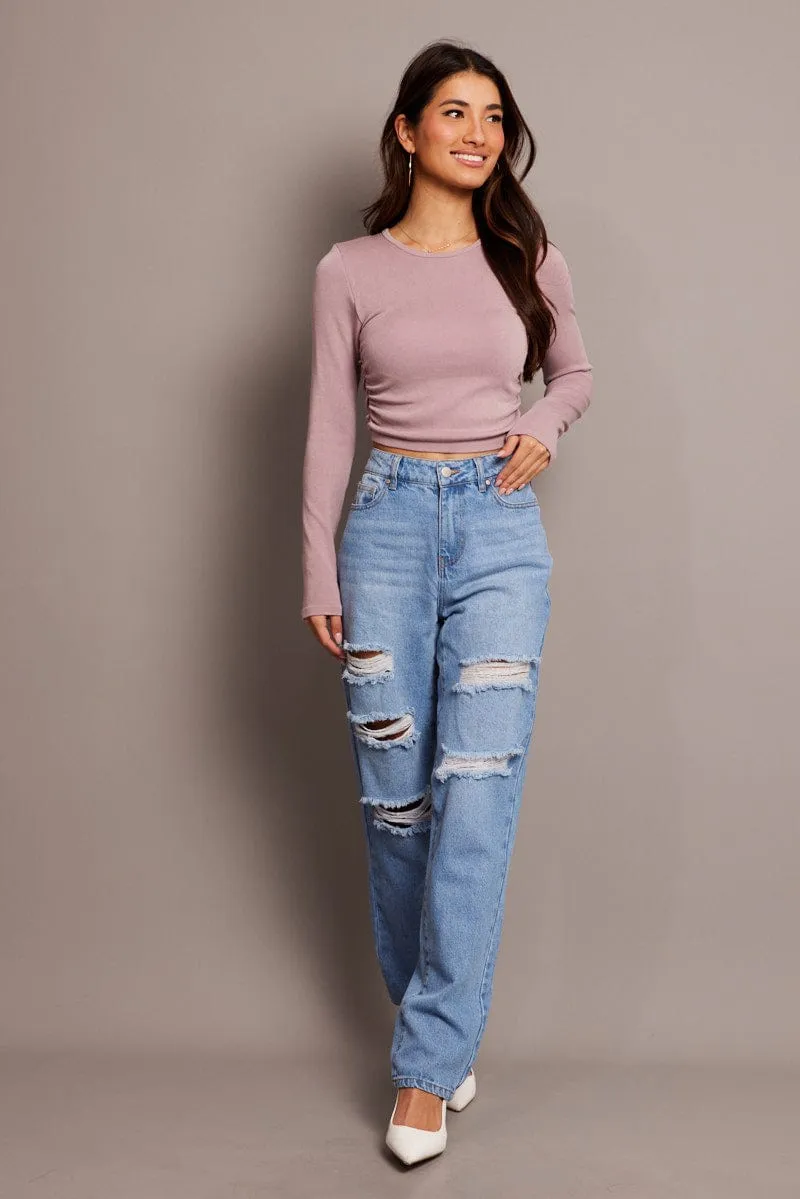 Denim Boyfriend Jean High Rise sold by Ally Fashion