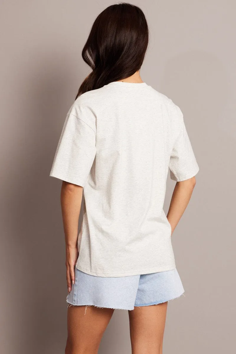 Grey Graphic Tee Short Sleeve sold by Ally Fashion product image thumbnail 5