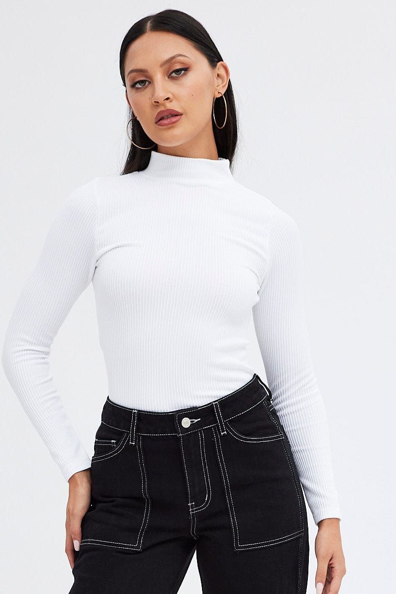 White Top Long sleeve High neck Seamless sold by Ally Fashion product image thumbnail 3