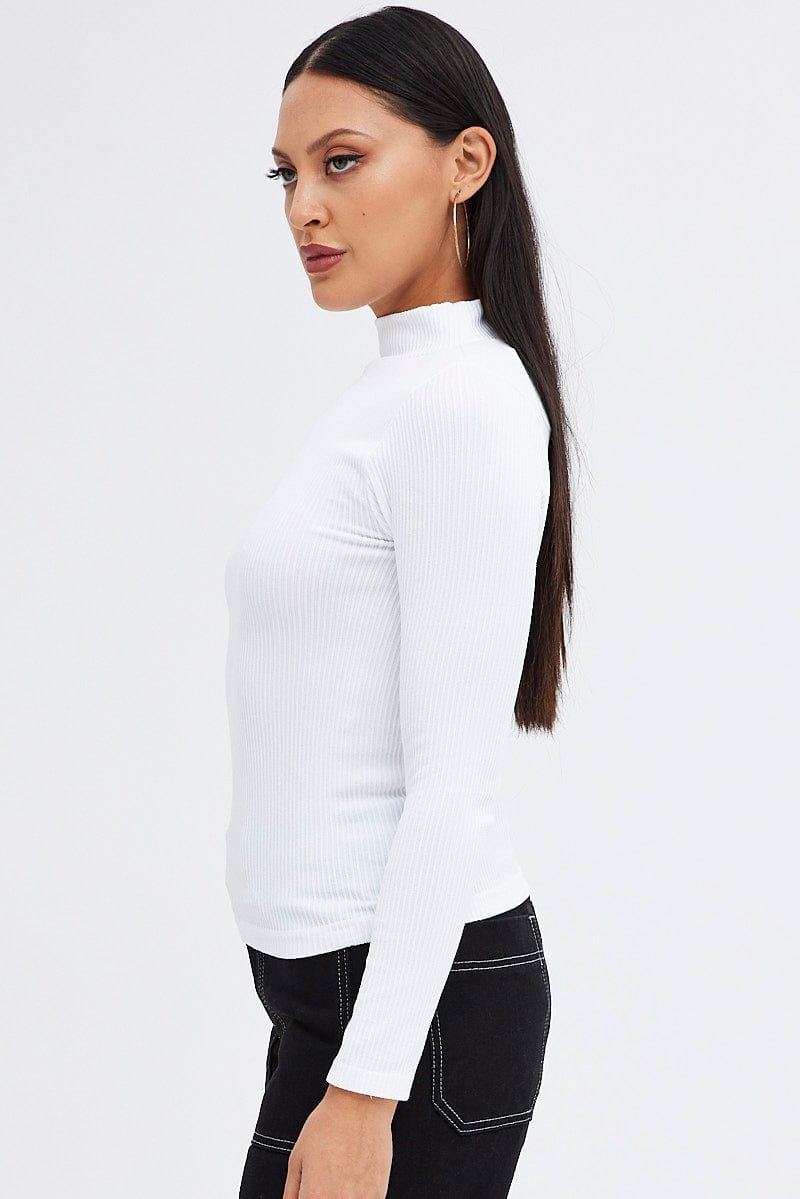 White Top Long sleeve High neck Seamless sold by Ally Fashion product image thumbnail 4