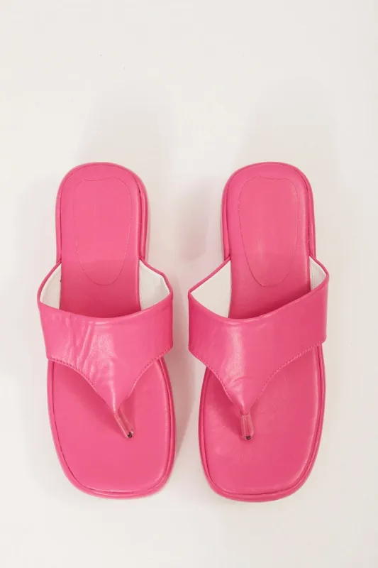 Pink Toe Post Thong Wedge Sandals sold by Ally Fashion