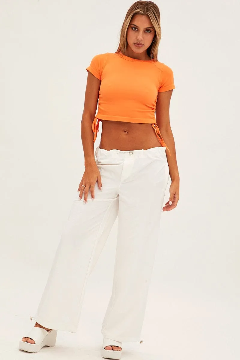 Orange T-Shirt Short Sleeve Crew Neck sold by Ally Fashion product image thumbnail 2