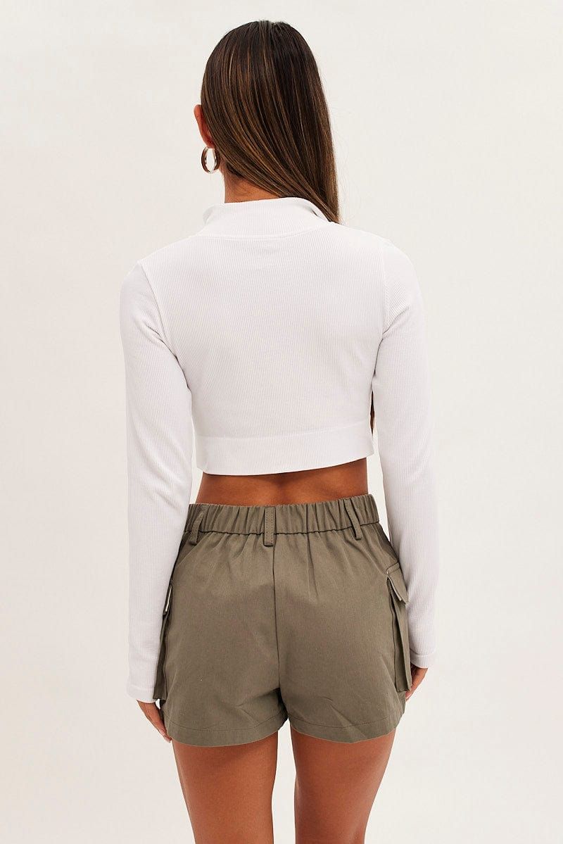 White Zip Up Seamless Activewear sold by Ally Fashion product image thumbnail 5