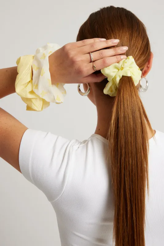 Yellow 3 pack scrunchies sold by Ally Fashion