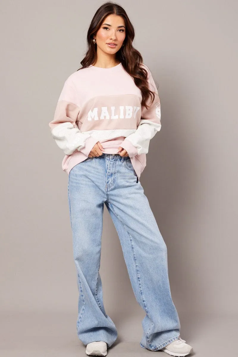 Pink Graphic Sweater Long Sleeve sold by Ally Fashion product image thumbnail 2