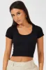 Black T Shirt Short Sleeve Round Neck Seamless sold by Ally Fashion