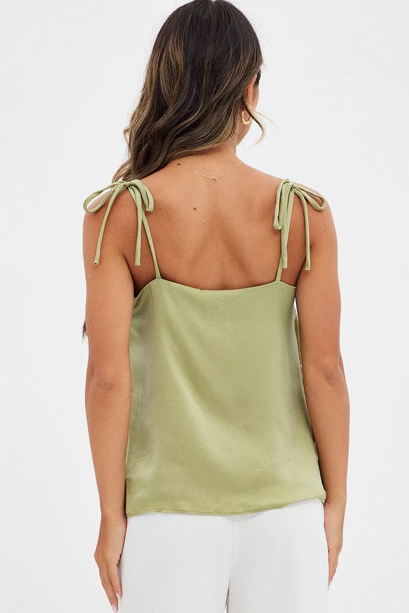 Green Cami Top Tie Straps sold by Ally Fashion product image thumbnail 5