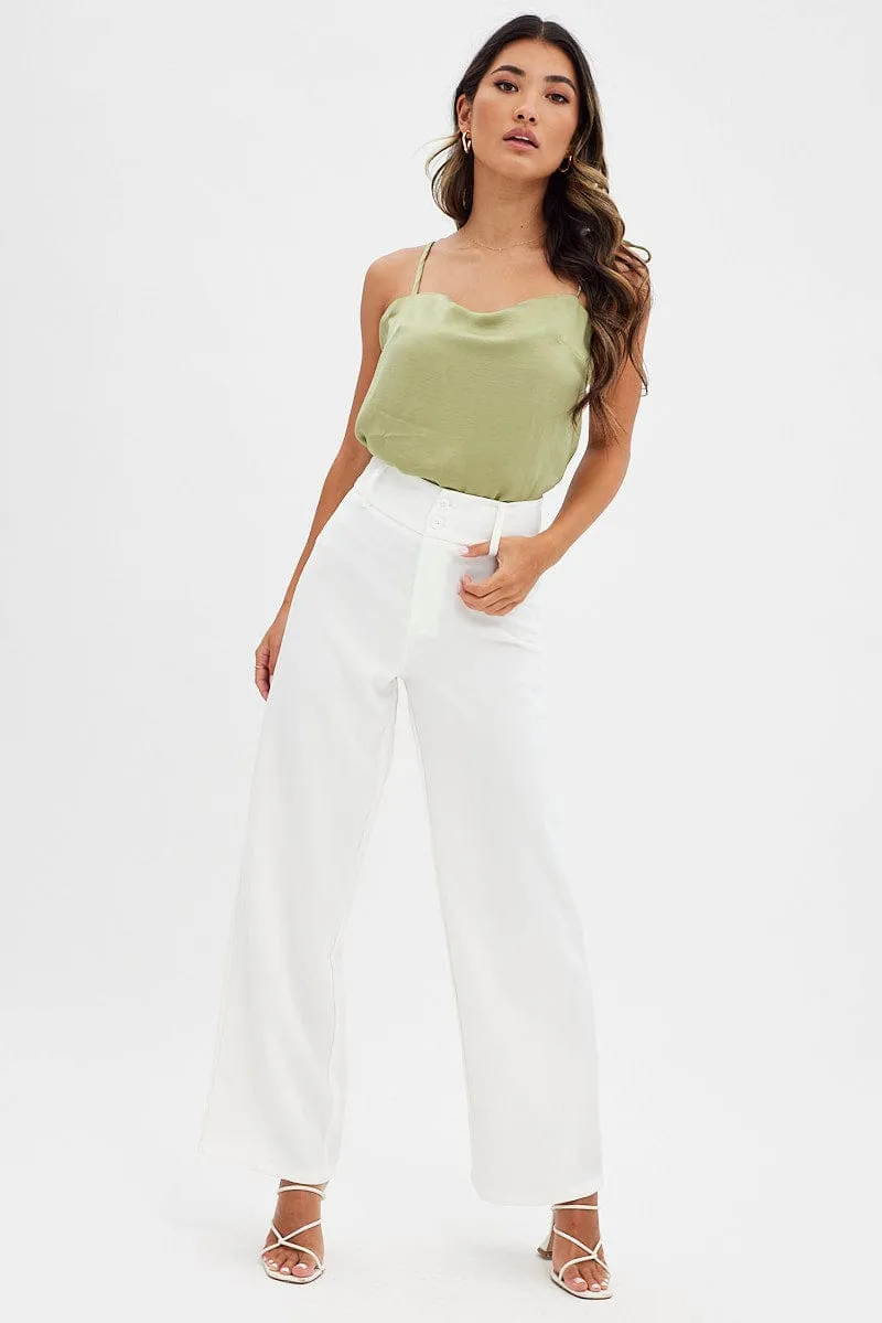 Green Cami Top Tie Straps sold by Ally Fashion product image thumbnail 2