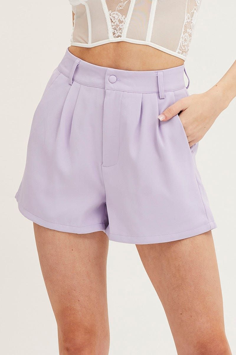 Purple High Rise Shorts sold by Ally Fashion product image thumbnail 2
