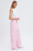 Pink Cargo Pants Mid-Rise Wide Leg Parachute sold by Ally Fashion