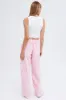 Pink Cargo Pants Mid-Rise Wide Leg Parachute sold by Ally Fashion