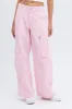 Pink Cargo Pants Mid-Rise Wide Leg Parachute sold by Ally Fashion