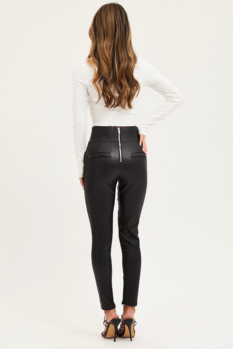 Black Slim Pants High Rise sold by Ally Fashion product image thumbnail 5