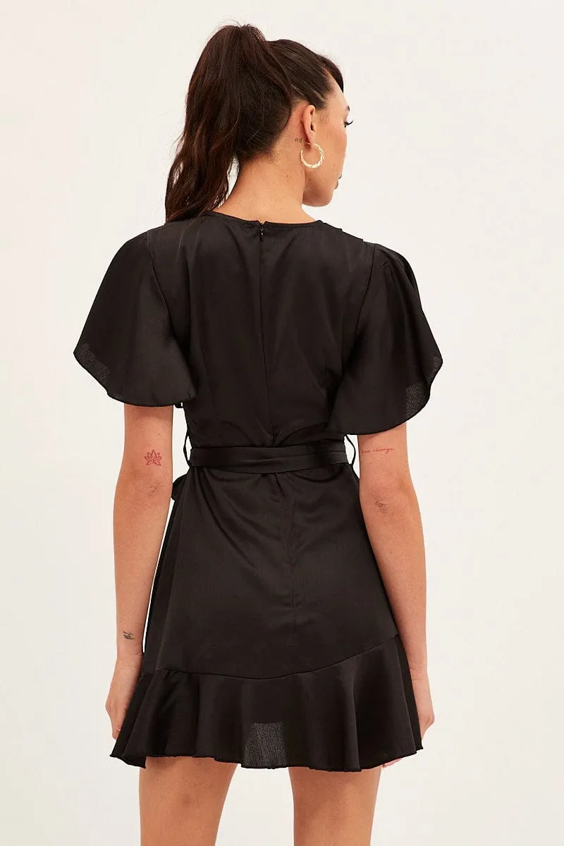 Black Wrap Dress Evening Satin sold by Ally Fashion product image thumbnail 5