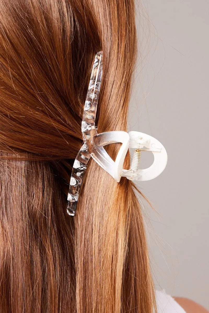 White 2 Pack Claw Clips sold by Ally Fashion product image thumbnail 3