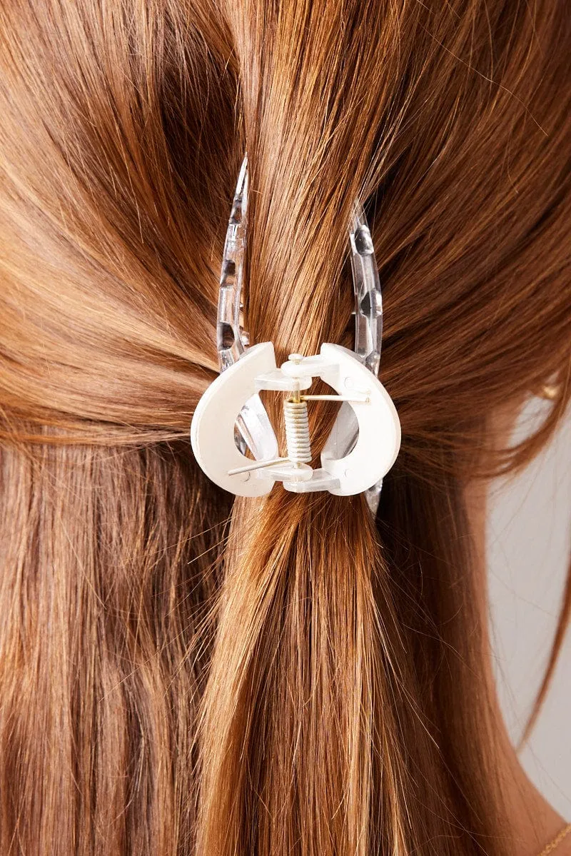 White 2 Pack Claw Clips sold by Ally Fashion product image thumbnail 4