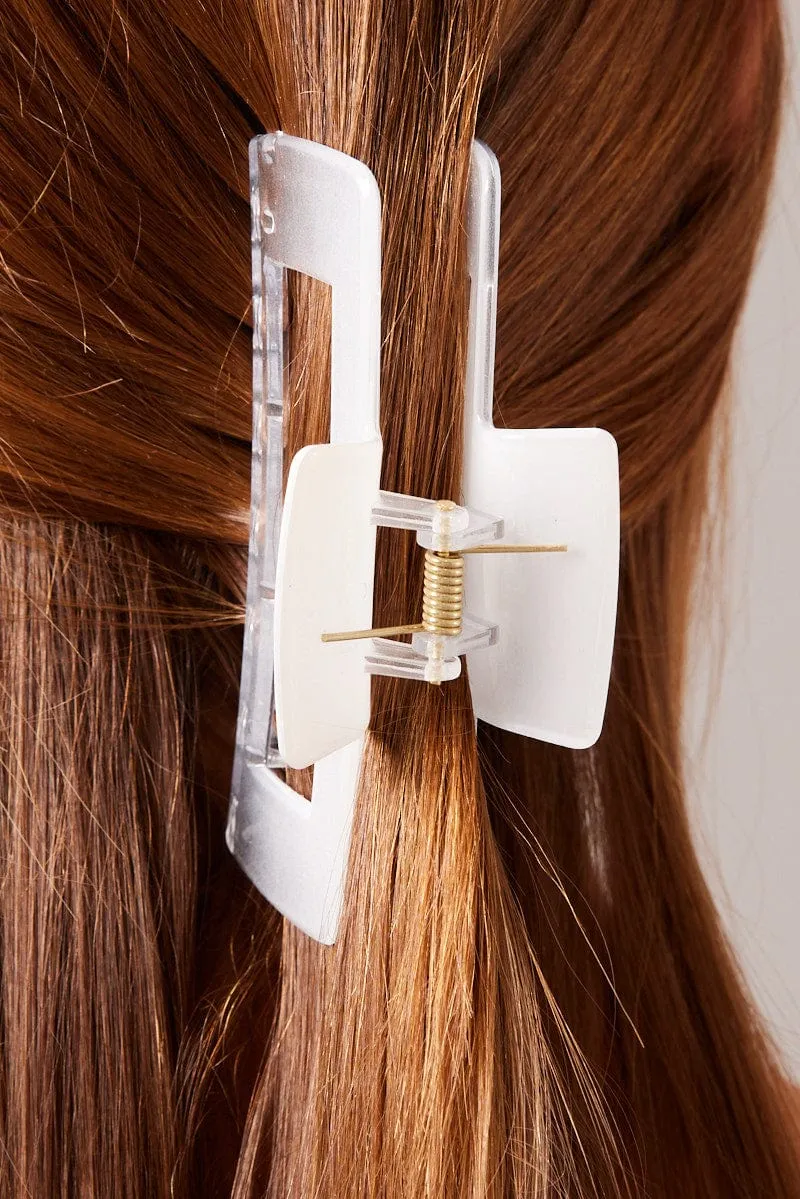 White 2 Pack Claw Clips sold by Ally Fashion product image thumbnail 2