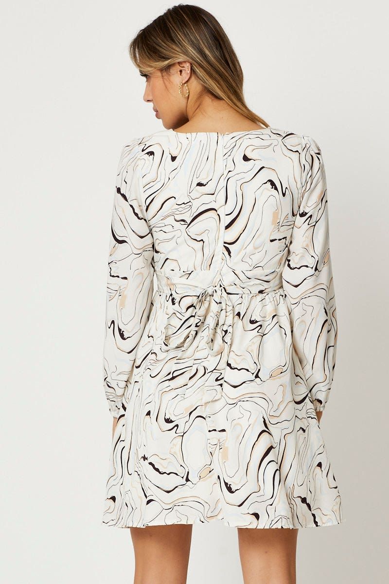 Print Mini Dress Long Sleeve sold by Ally Fashion product image thumbnail 4