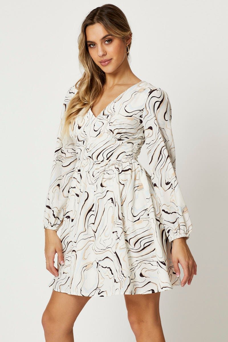 Print Mini Dress Long Sleeve sold by Ally Fashion product image thumbnail 3