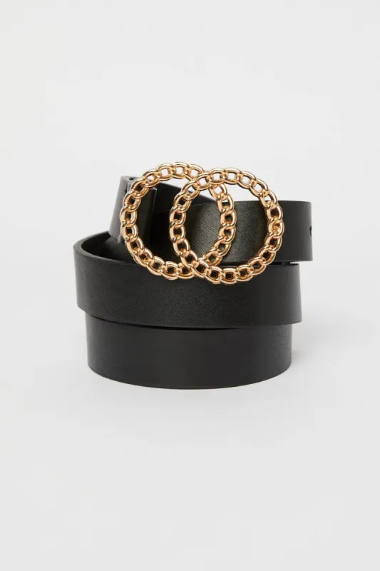 Black Double Ring Belt sold by Ally Fashion