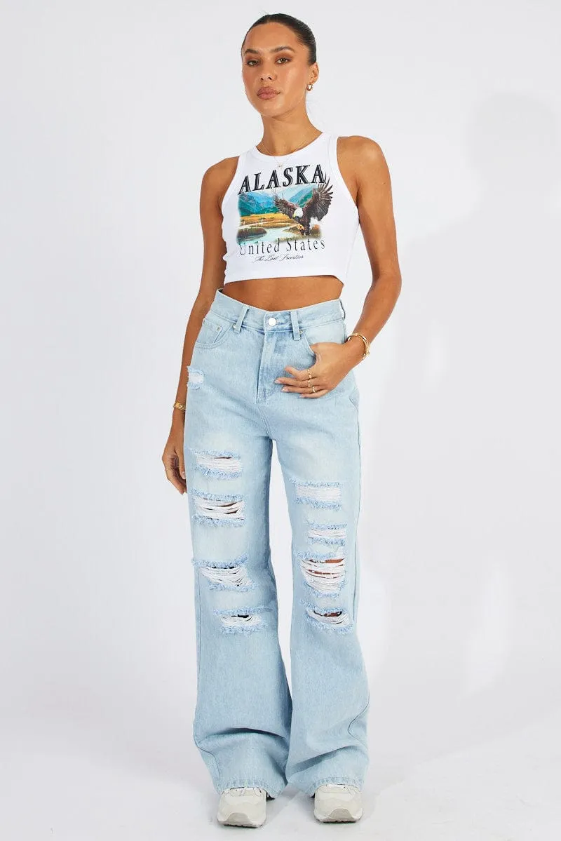 Denim Wide Leg Jean High Rise sold by Ally Fashion product image thumbnail 2