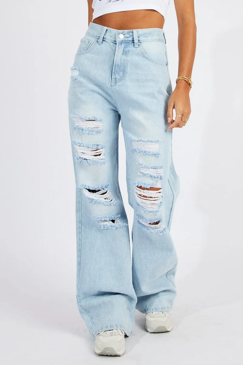 Denim Wide Leg Jean High Rise sold by Ally Fashion product image thumbnail 3