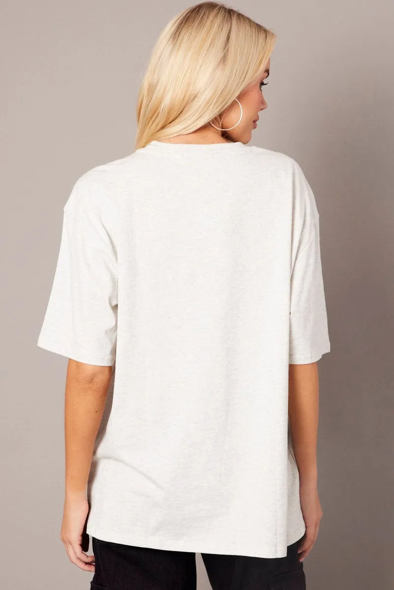 Grey Graphic Tee Short Sleeve sold by Ally Fashion product image thumbnail 5