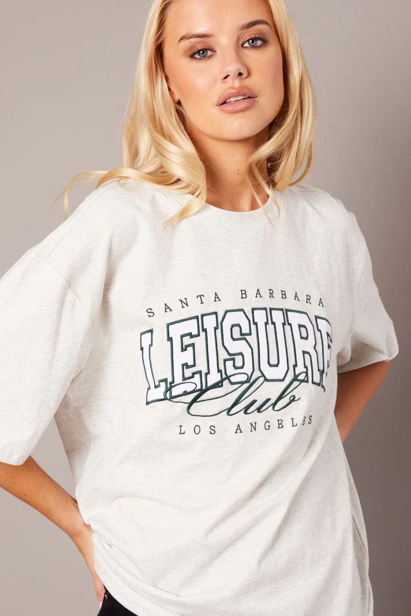 Grey Graphic Tee Short Sleeve sold by Ally Fashion product image thumbnail 3