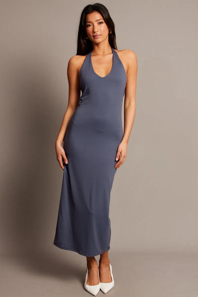 Blue Bodycon Dress Halter Neck sold by Ally Fashion product image thumbnail 3