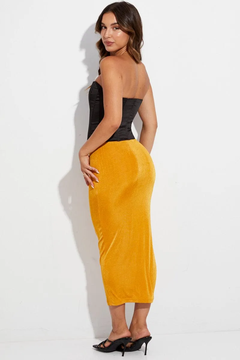Orange Midi Skirt Bodycon sold by Ally Fashion product image thumbnail 5