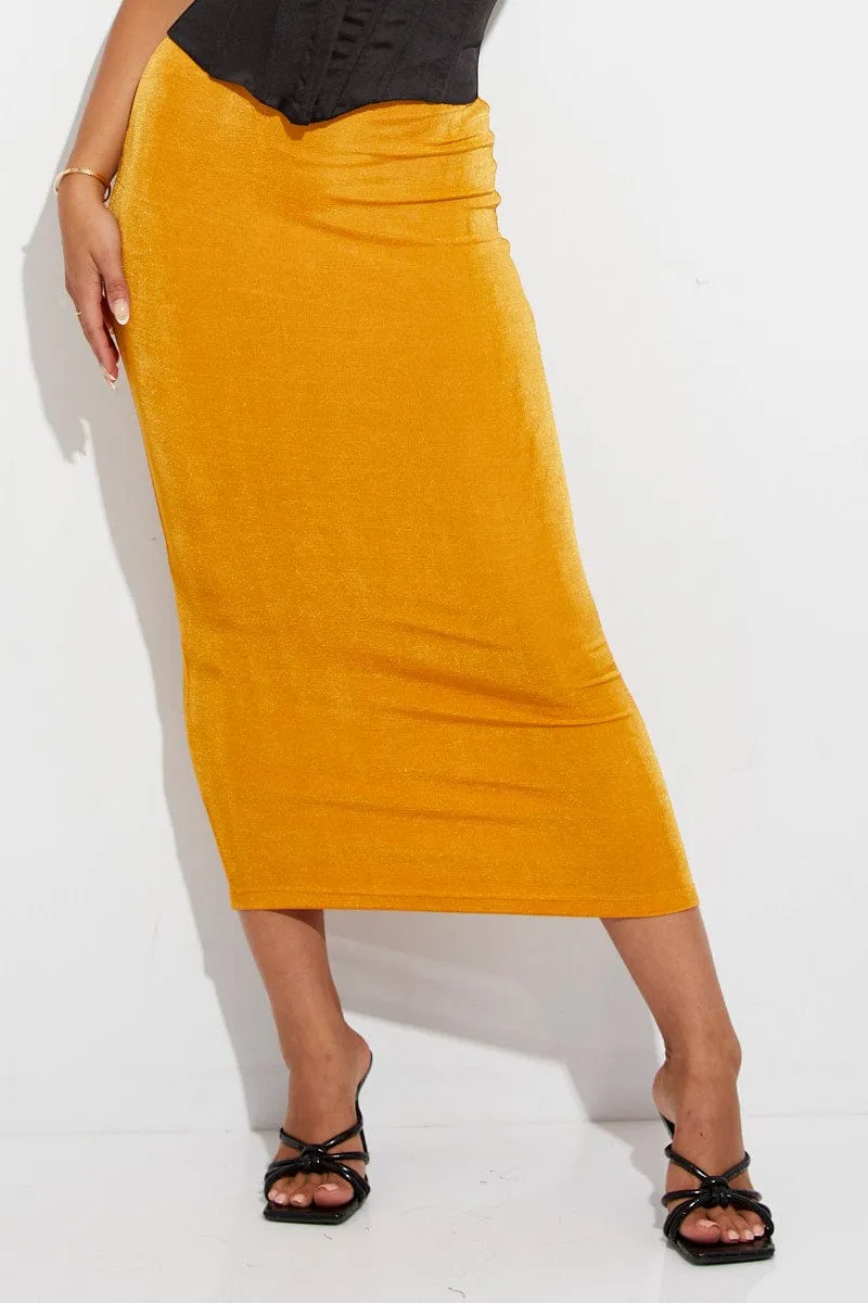 Orange Midi Skirt Bodycon sold by Ally Fashion product image thumbnail 2