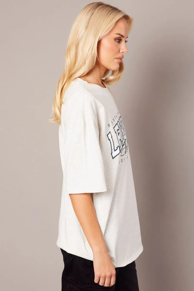 Grey Graphic Tee Short Sleeve sold by Ally Fashion product image thumbnail 4