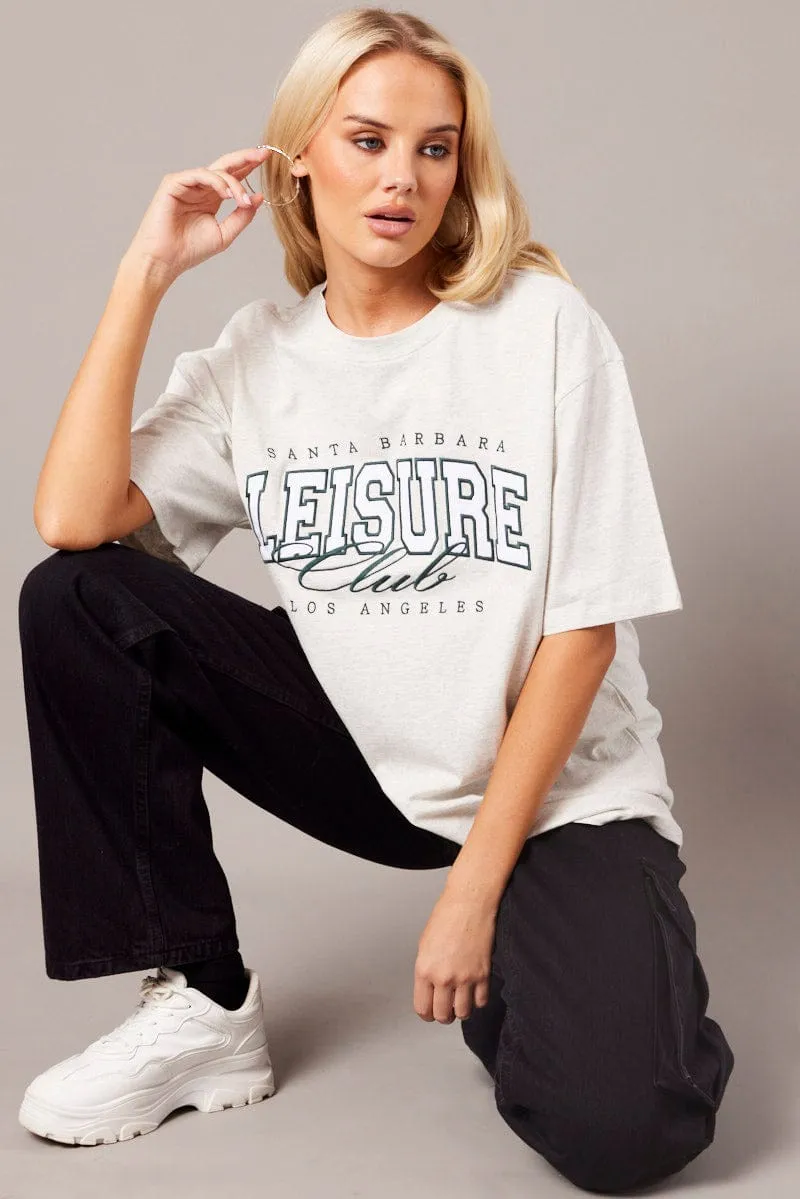 Grey Graphic Tee Short Sleeve sold by Ally Fashion