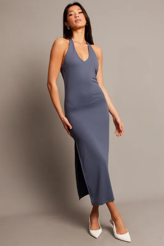 Blue Bodycon Dress Halter Neck sold by Ally Fashion
