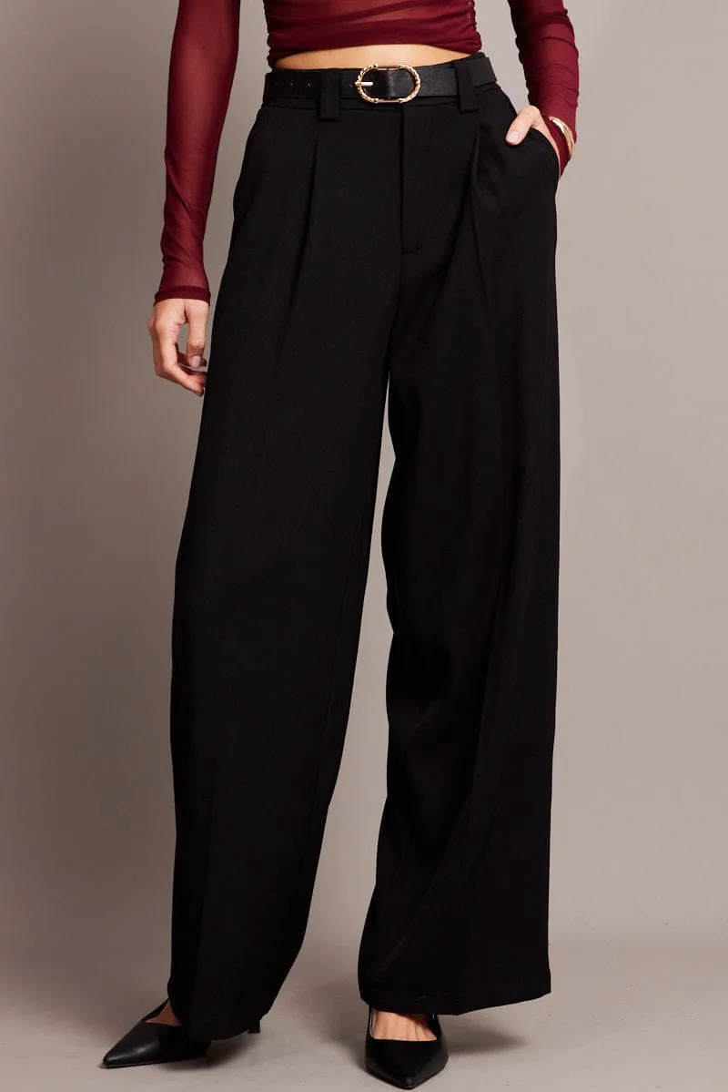 Black Wide Leg Pants High Rise sold by Ally Fashion