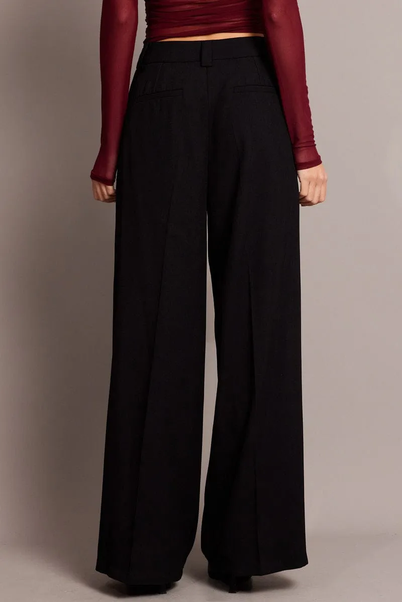 Black Wide Leg Pants High Rise sold by Ally Fashion product image thumbnail 5