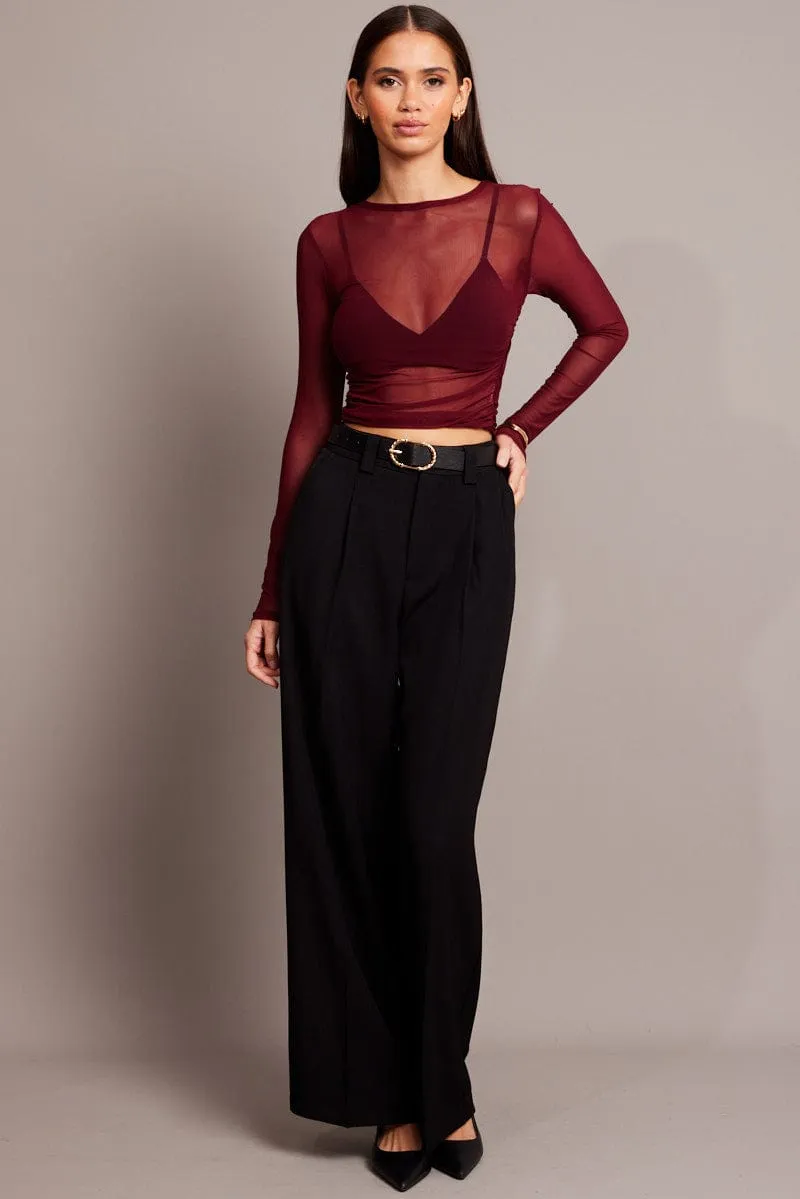 Black Wide Leg Pants High Rise sold by Ally Fashion product image thumbnail 2